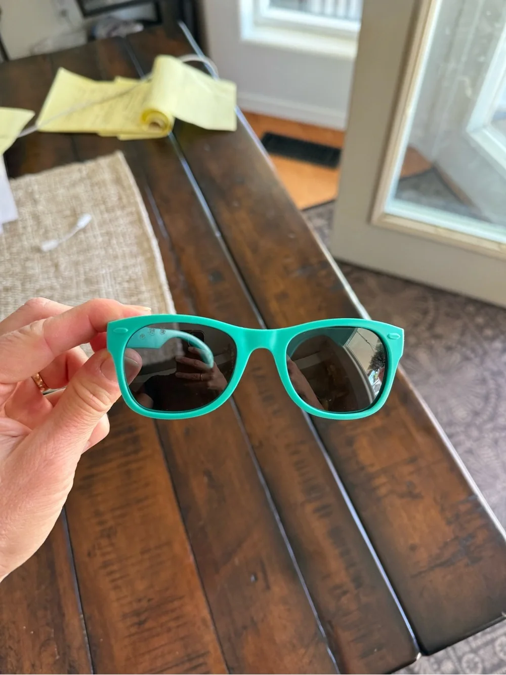 Kids Teal Roshambo Sunglasses with Blue Zipper Case